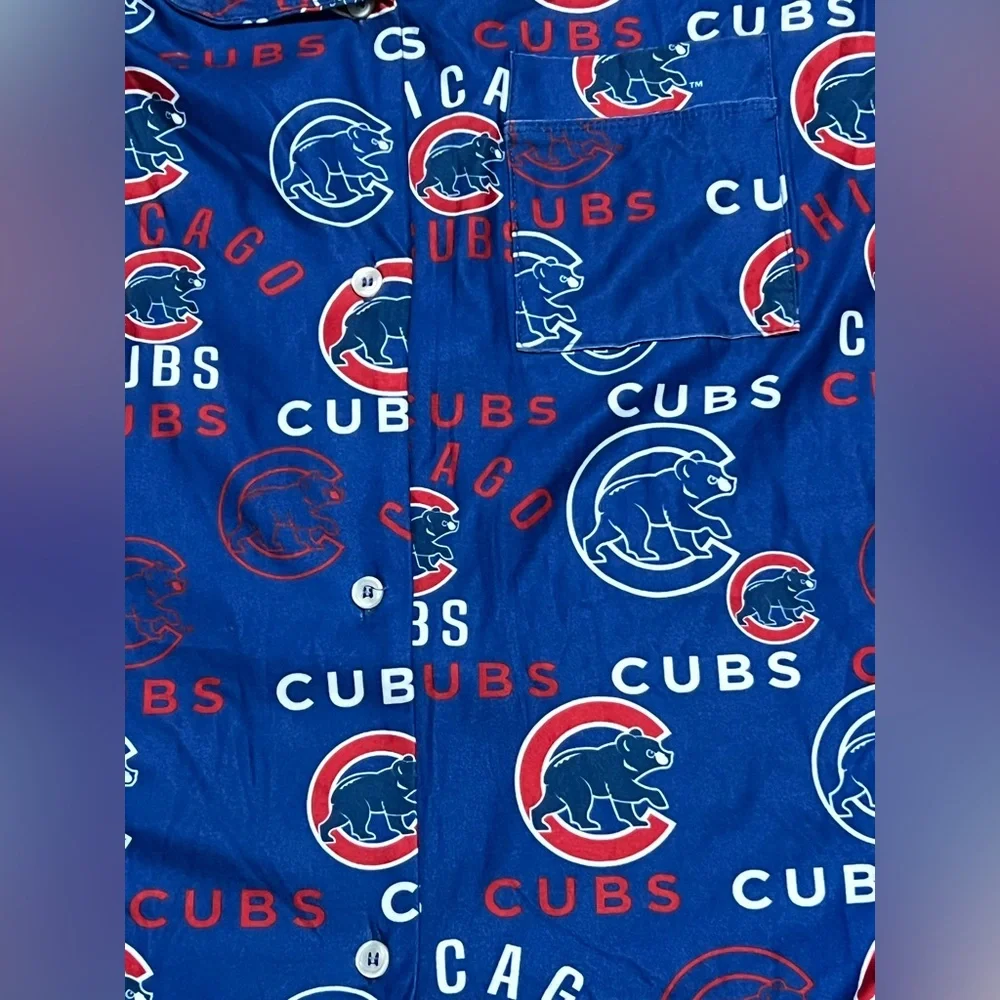 Concepts Sport Chicago Cubs All Over Print Pj Top Button Up Lounge Women's Large